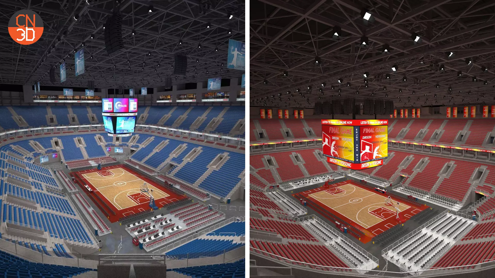 Two basketball arenas 3D Model Collection_0