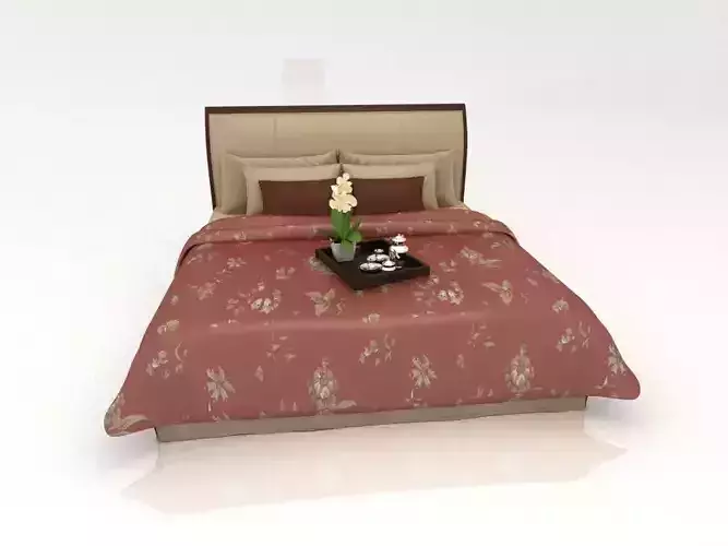 a bed with flowers
