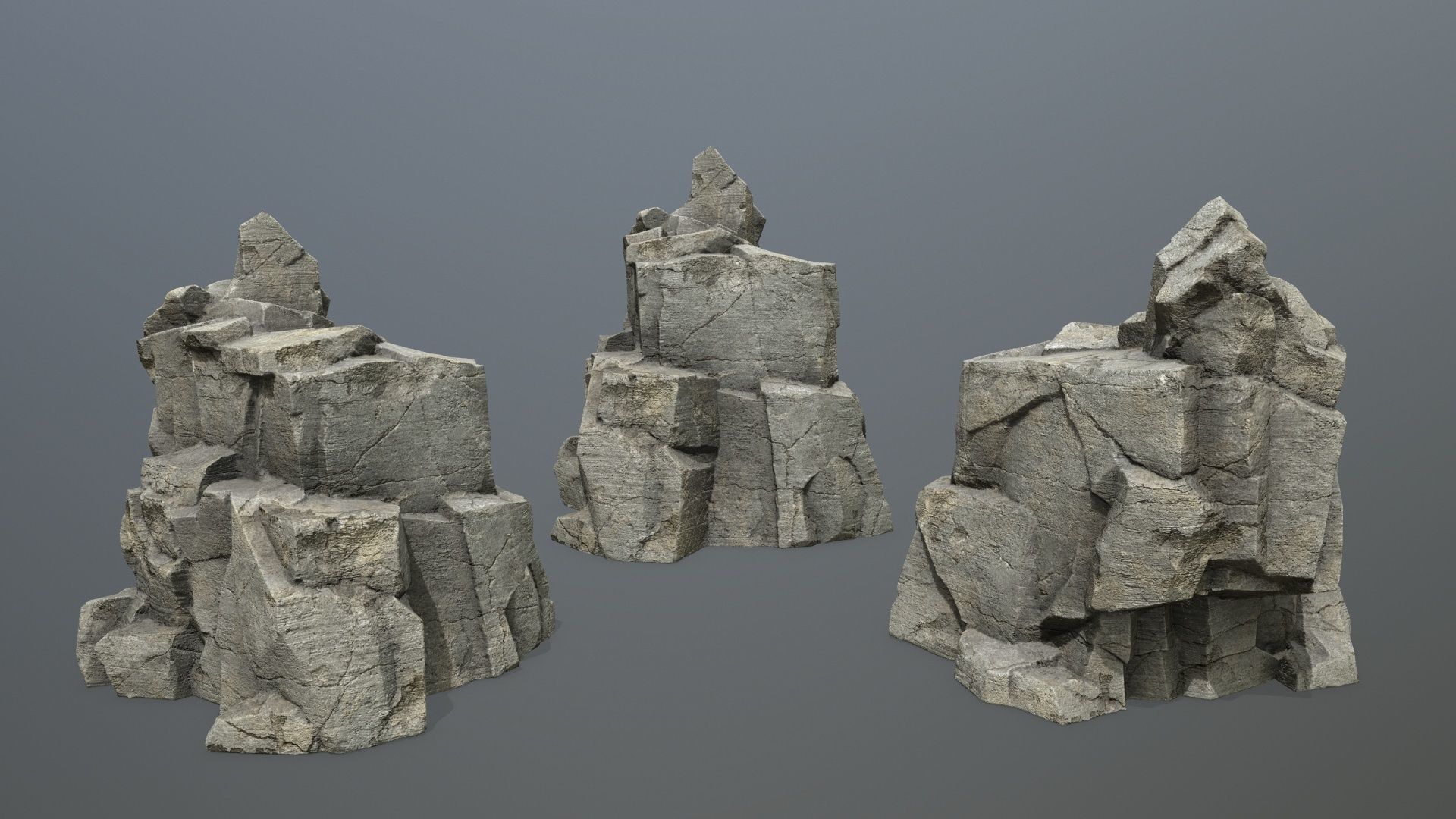 rocks rock Low-poly 3D model_9