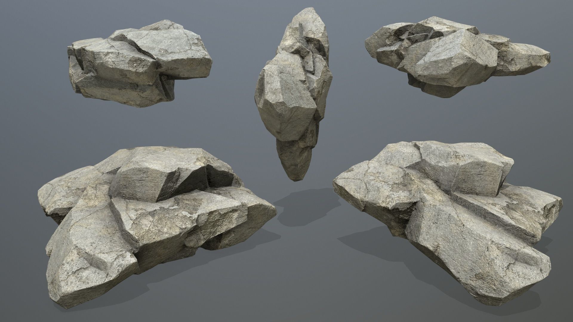 rocks rock Low-poly 3D model_14