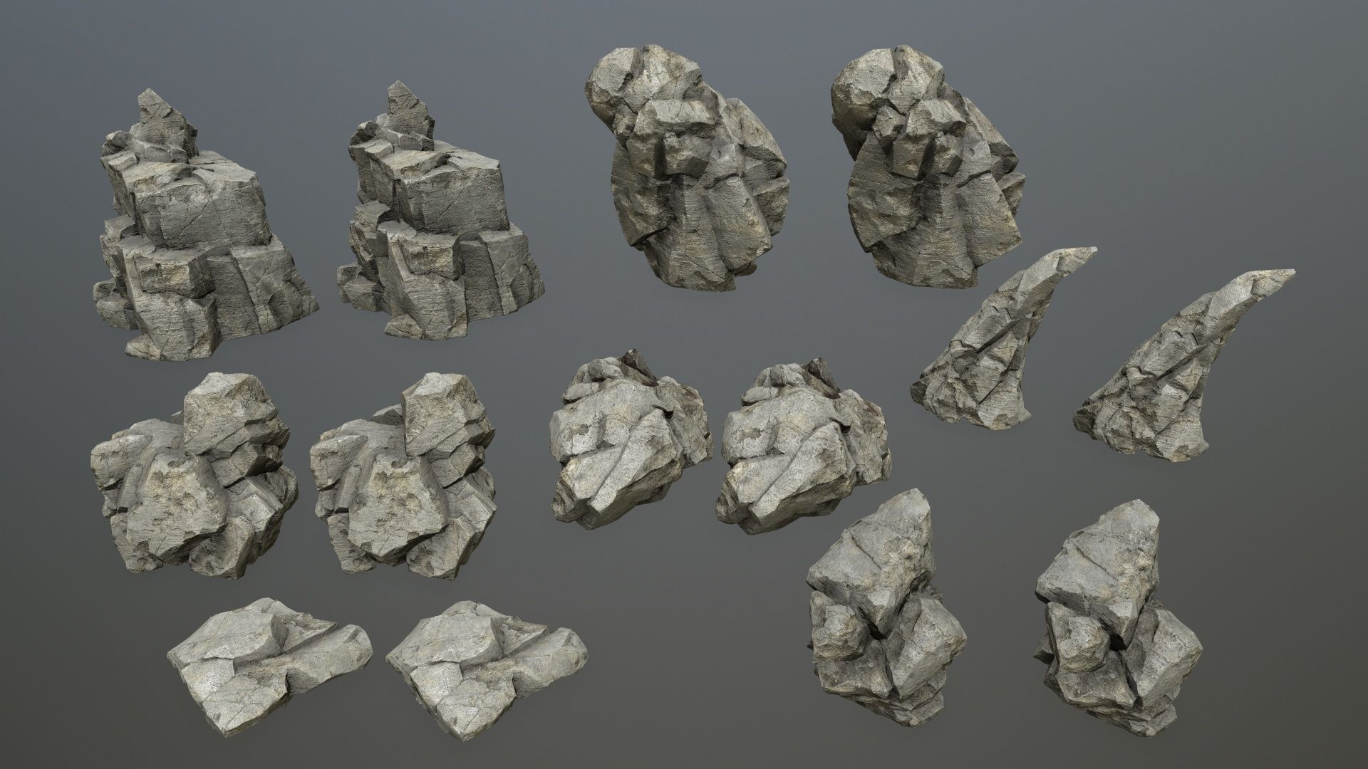 rocks rock Low-poly 3D model_16
