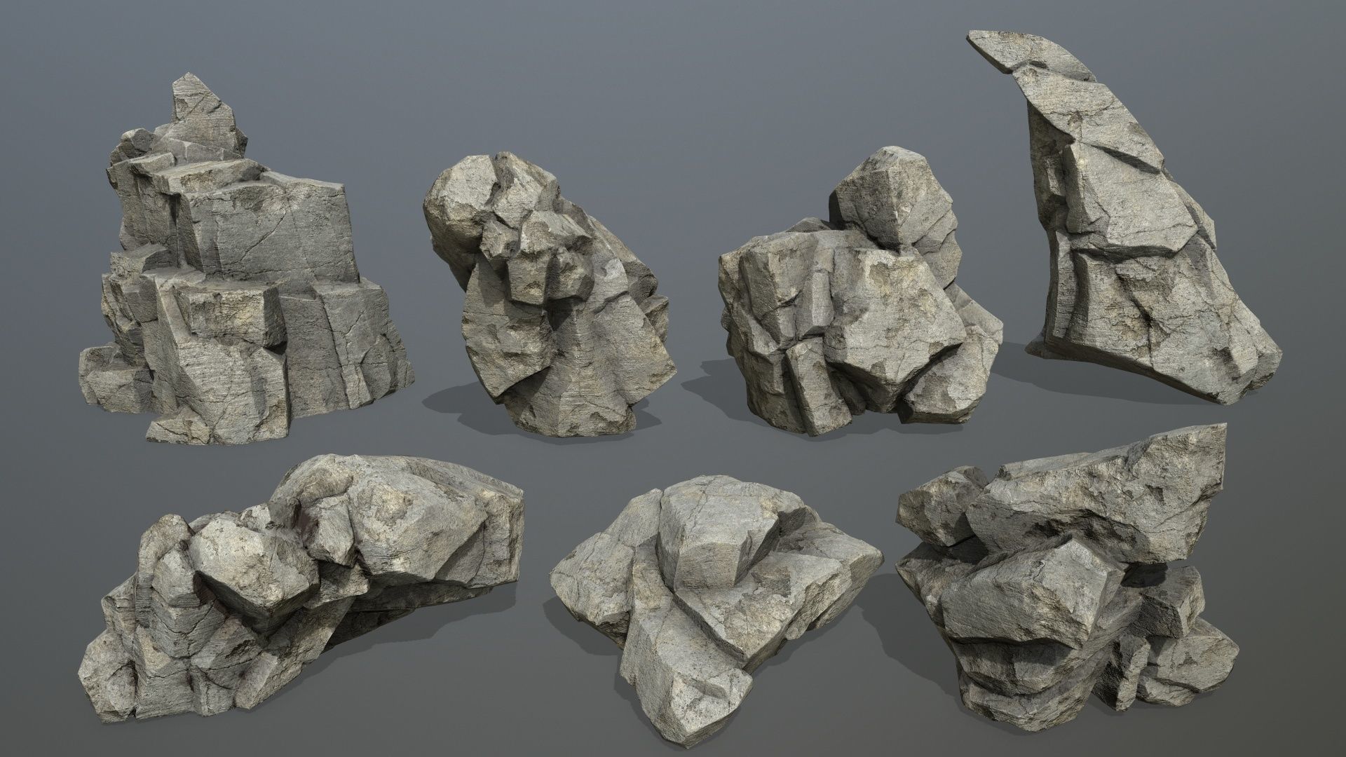 rocks rock Low-poly 3D model_1