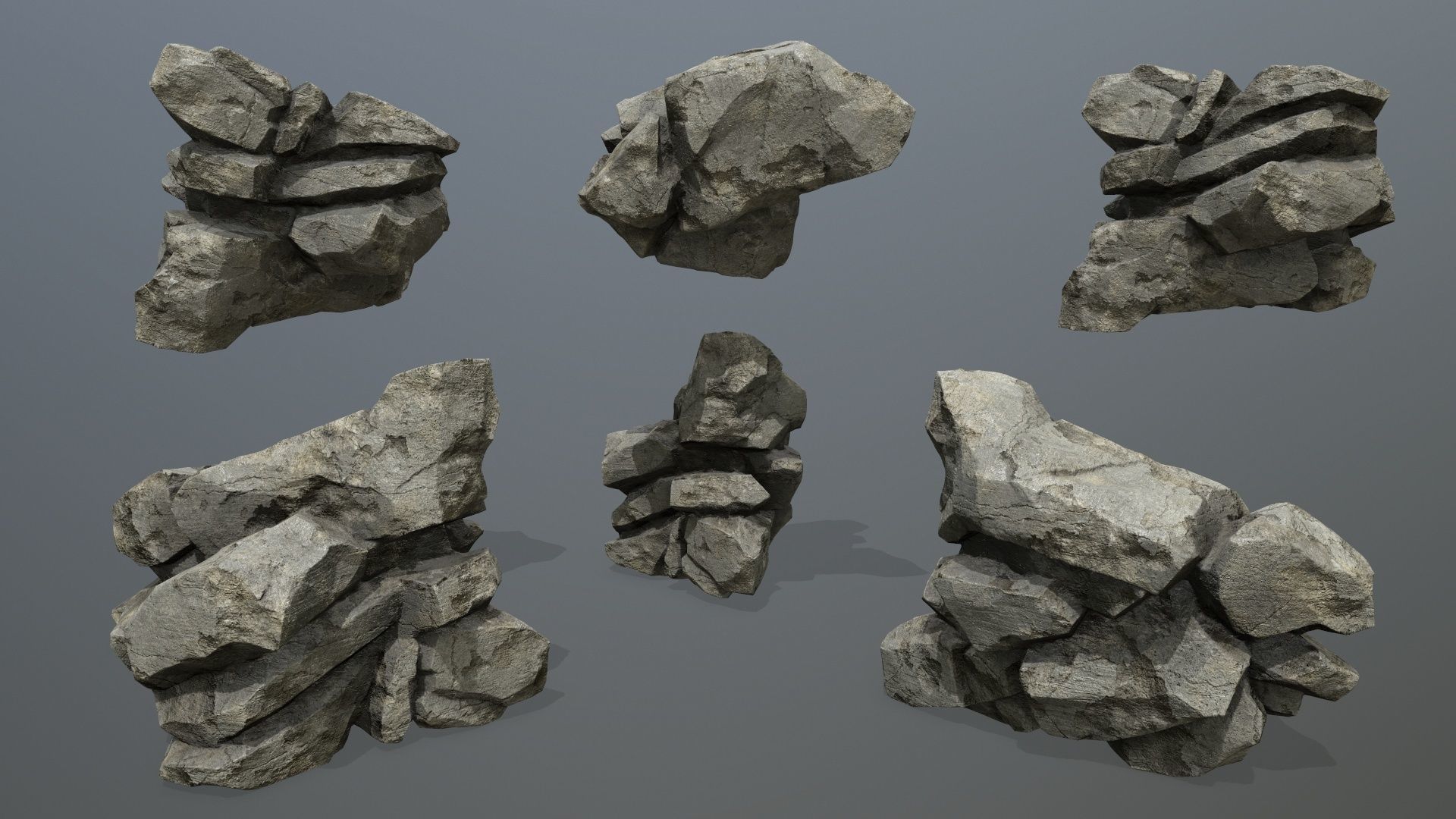 rocks rock Low-poly 3D model_10