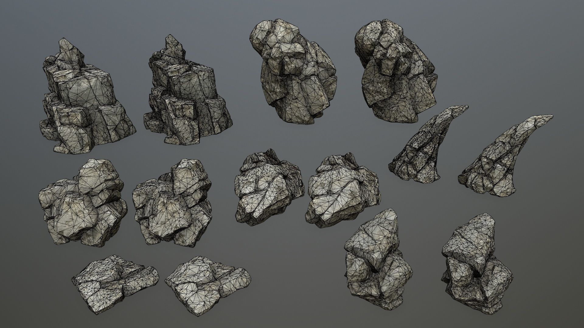 rocks rock Low-poly 3D model_17
