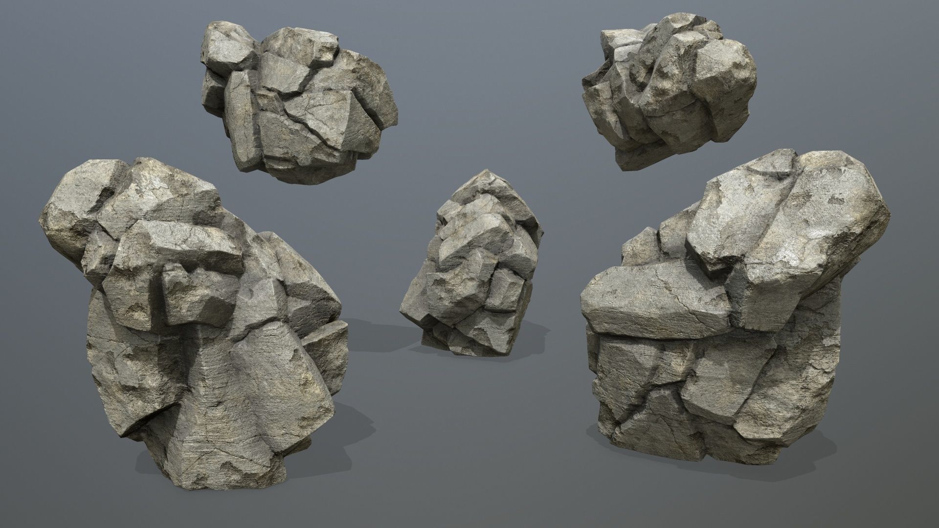 rocks rock Low-poly 3D model_13