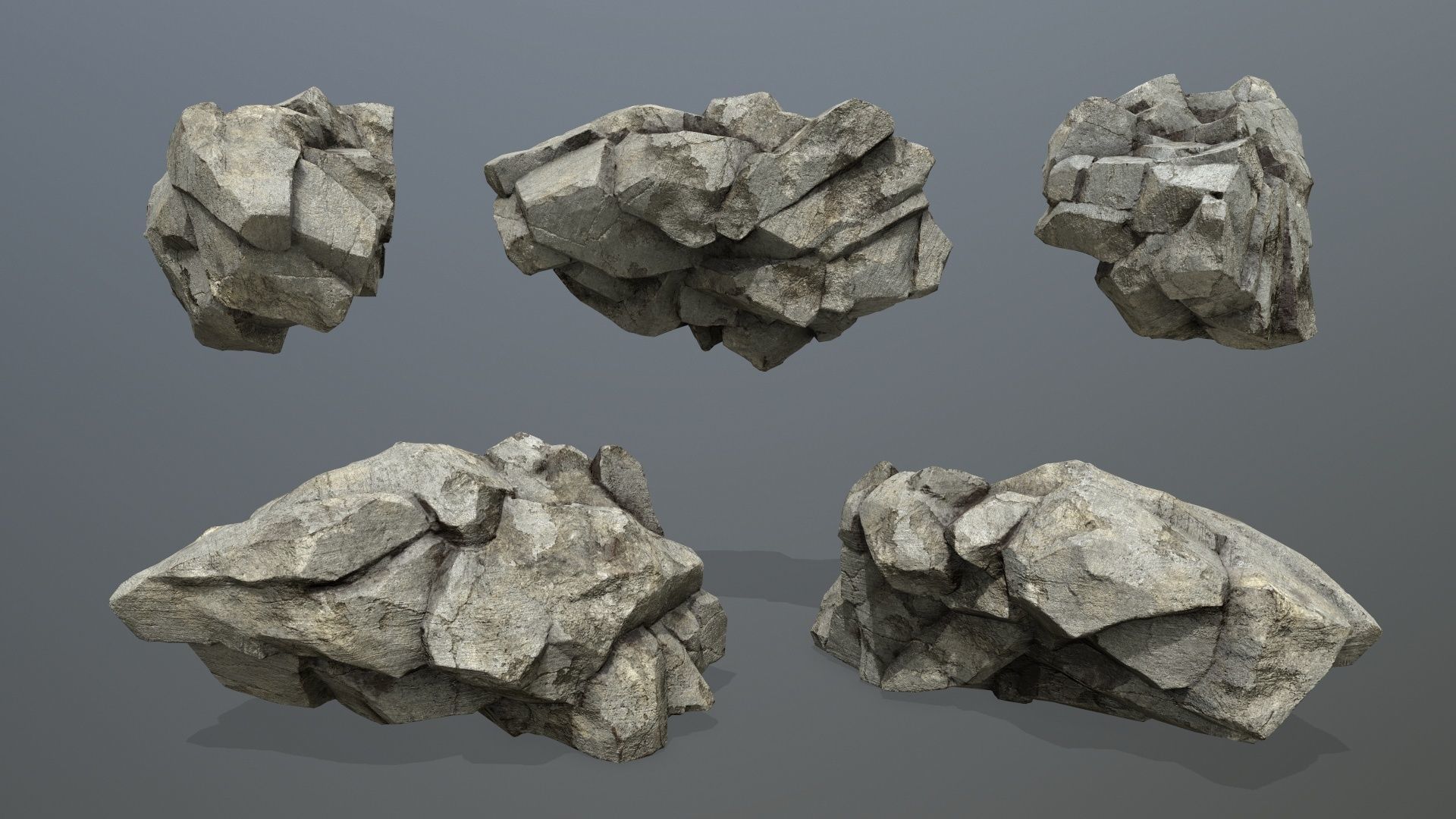 rocks rock Low-poly 3D model_12