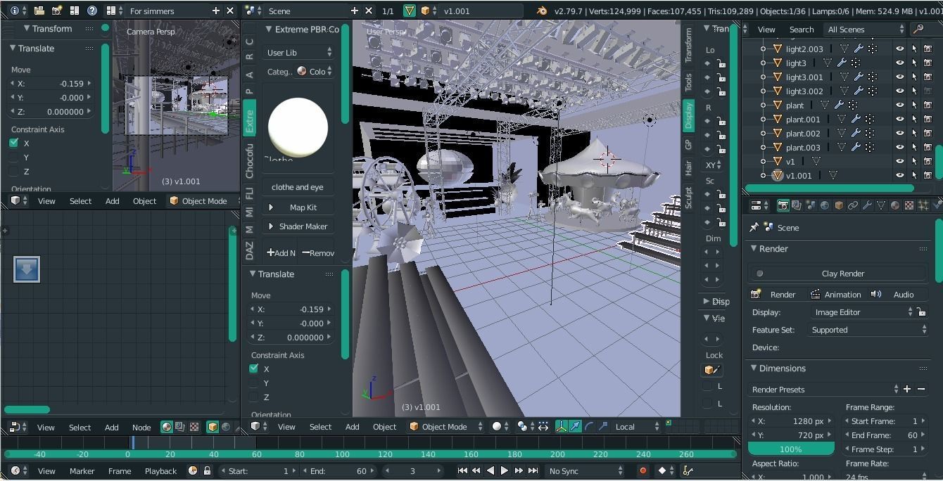 Xuxa Park TV STUDIO Carnival Show Low-poly 3D model_2