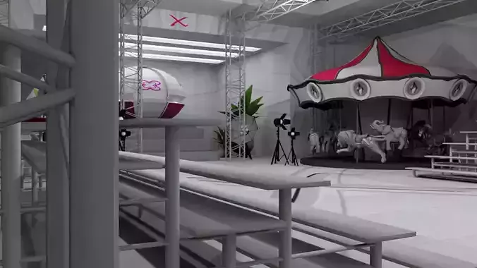 Xuxa Park TV STUDIO Carnival Show Low-poly 3D model