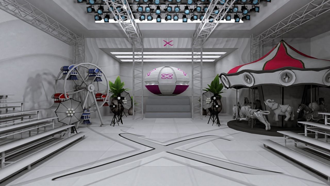 Xuxa Park TV STUDIO Carnival Show Low-poly 3D model_1