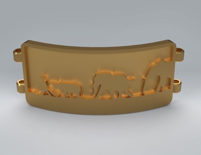Walking with Elephants Bracelet Charm 3D print model_2