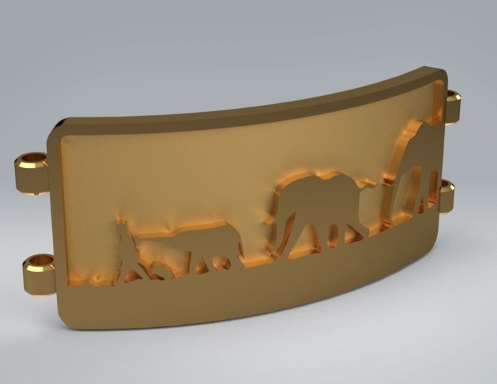 Walking with Elephants Bracelet Charm 3D print model_3