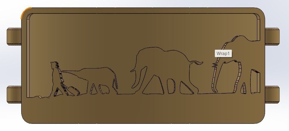 Walking with Elephants Bracelet Charm 3D print model_4