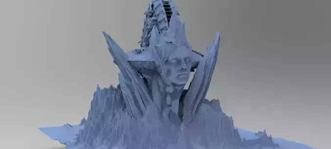Ancient Athena Sci-Fi Mountain 5 3D model