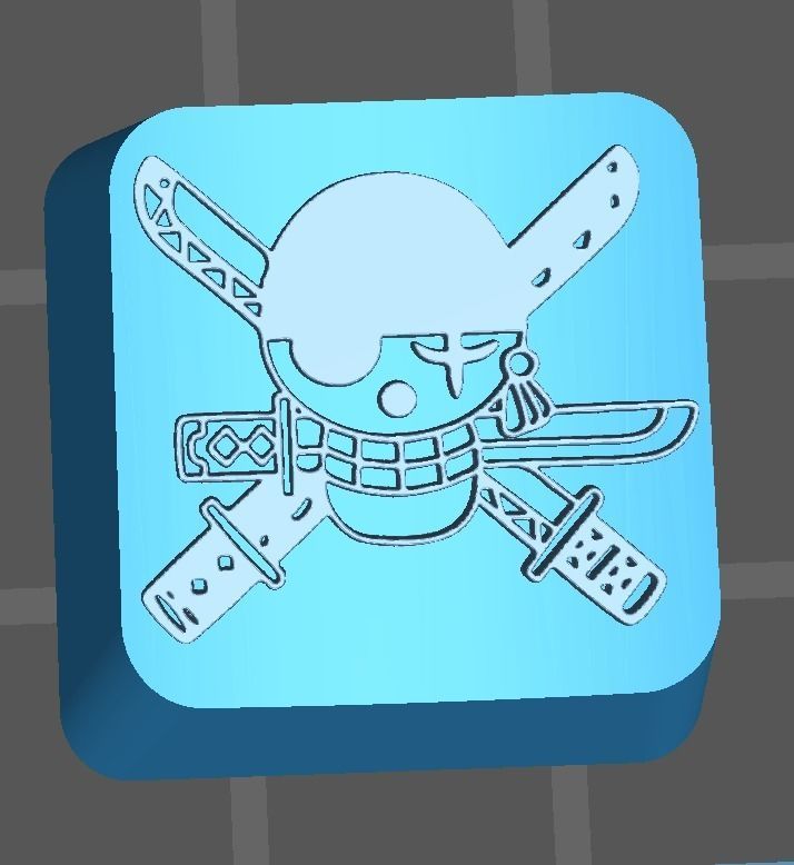 keycap one piece luffy sanji zoro 3D model_7