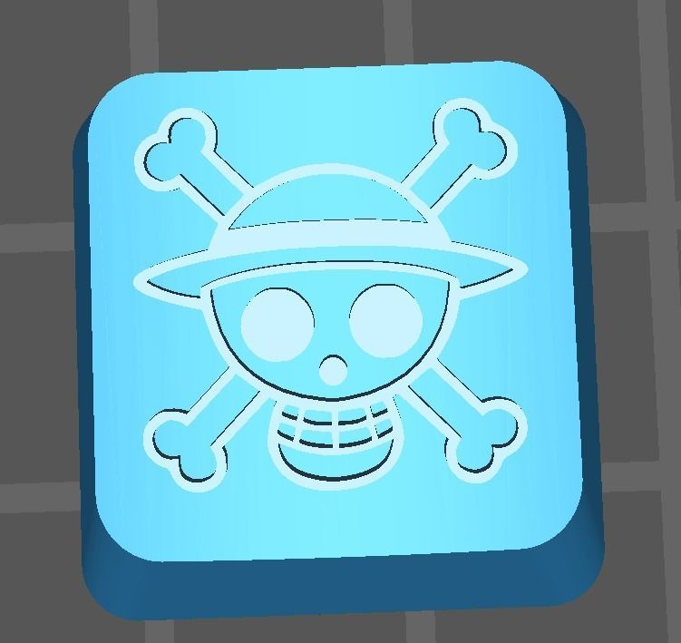 keycap one piece luffy sanji zoro 3D model_5