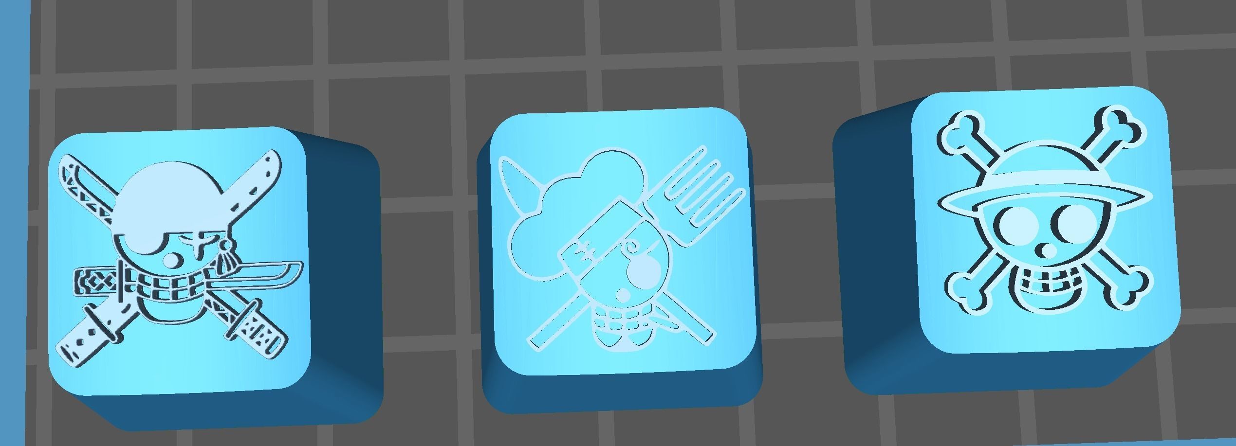 keycap one piece luffy sanji zoro 3D model_4