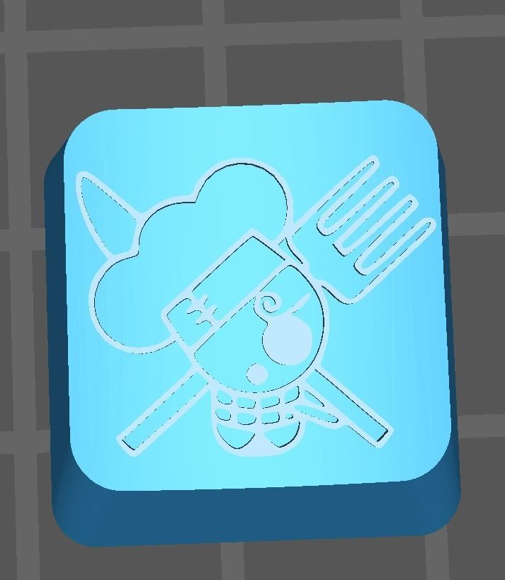 keycap one piece luffy sanji zoro 3D model_6