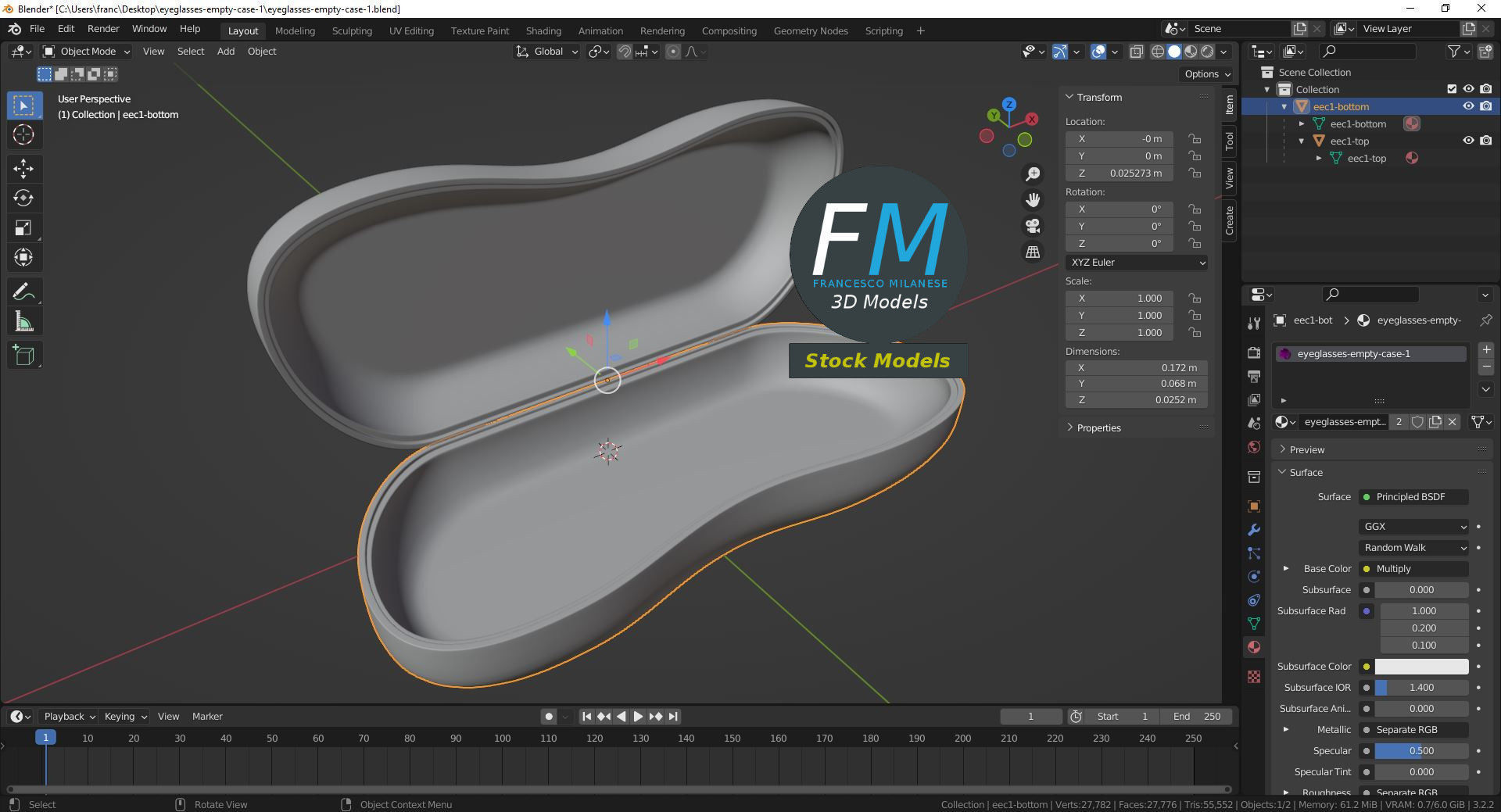 Eyeglasses empty case 1 3D model_9