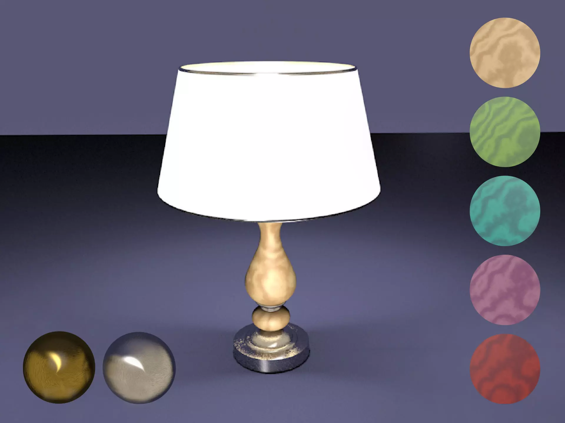 Cool table lamps in classic style for Cinema 4D 3D model_0