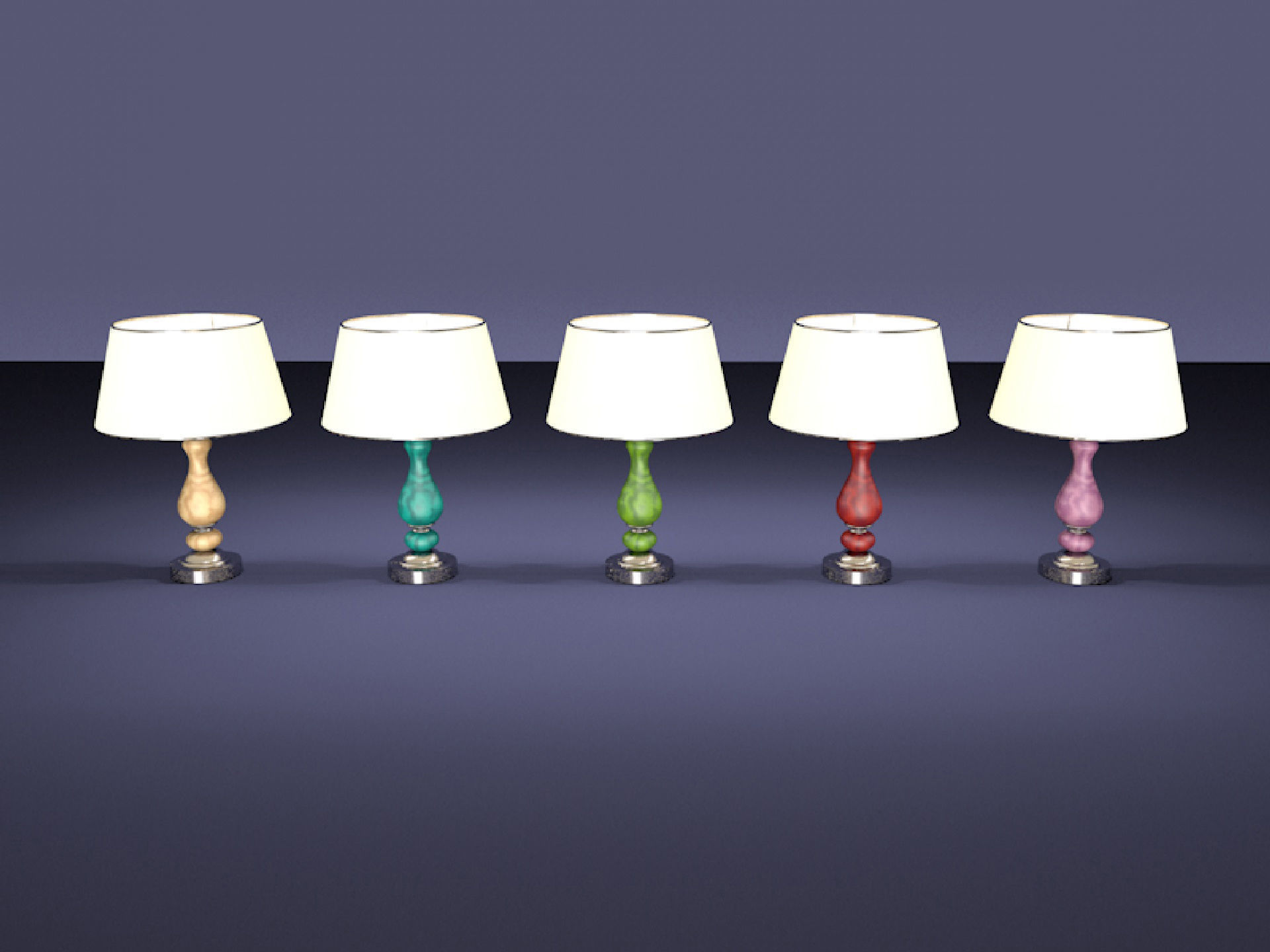 Cool table lamps in classic style for Cinema 4D 3D model_1