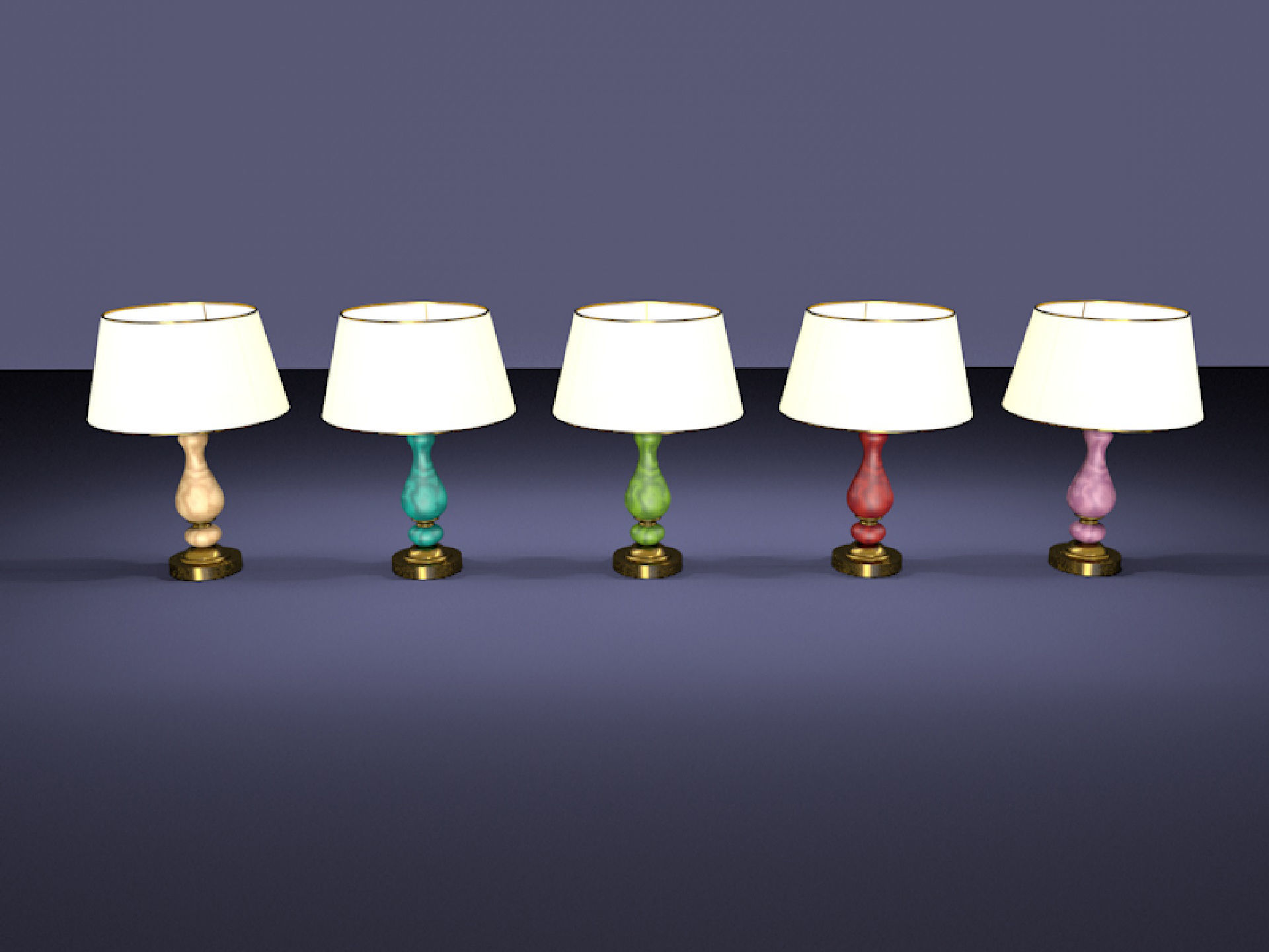 Cool table lamps in classic style for Cinema 4D 3D model_2