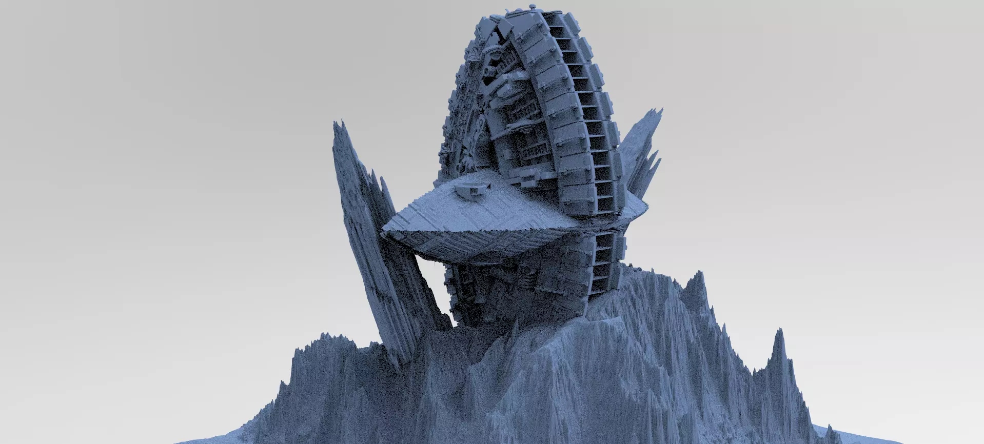 Ancient Athena Sci-Fi Mountain 7 3D model_0