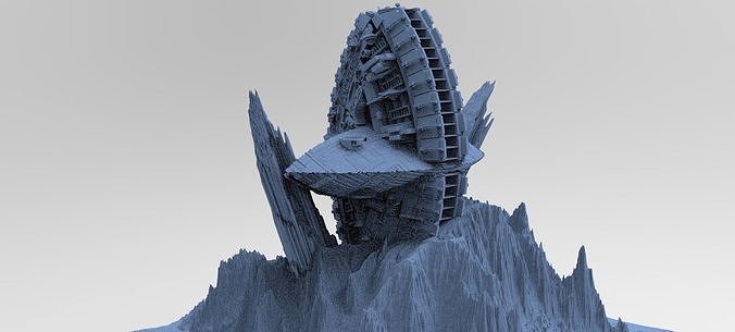 Ancient Athena Sci-Fi Mountain 7 3D model