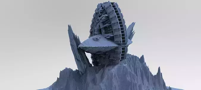 Ancient Athena Sci-Fi Mountain 7 3D model