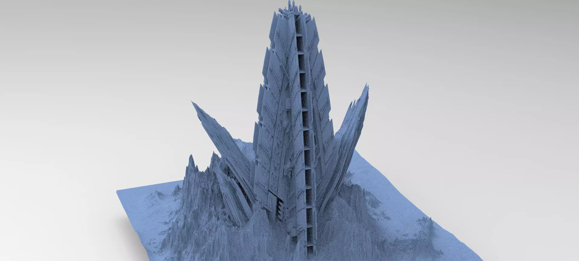 Ancient Sci-Fi Mountain 9  3D model_0