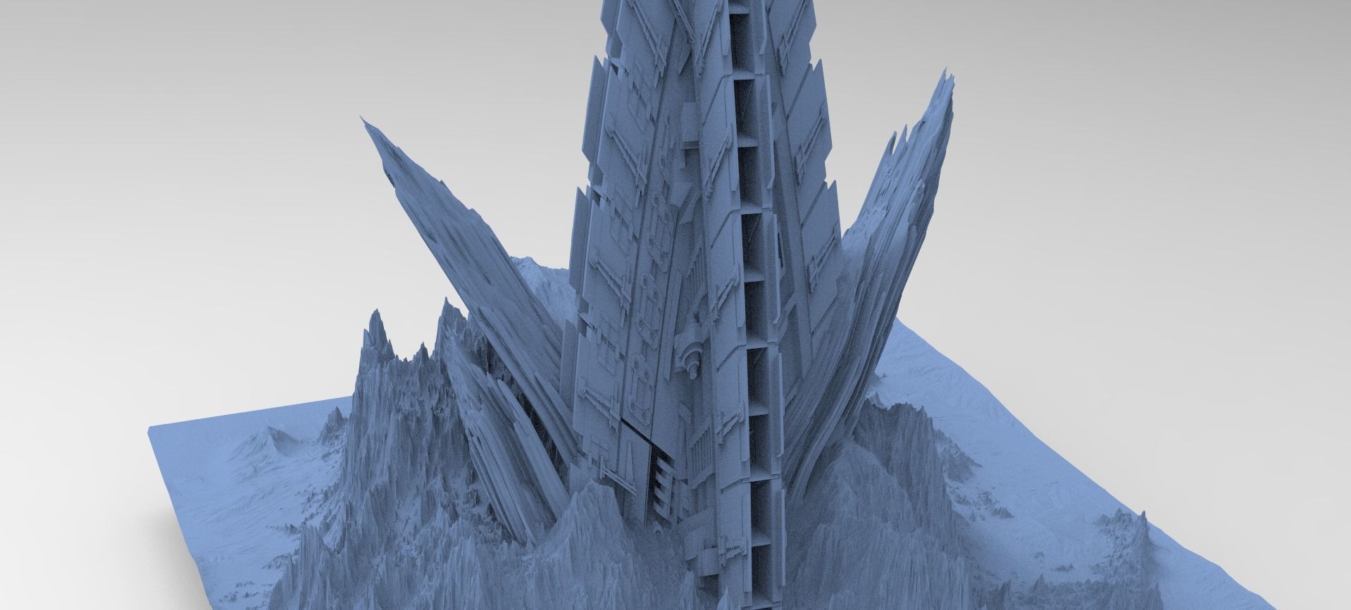 Ancient Sci-Fi Mountain 9  3D model_1