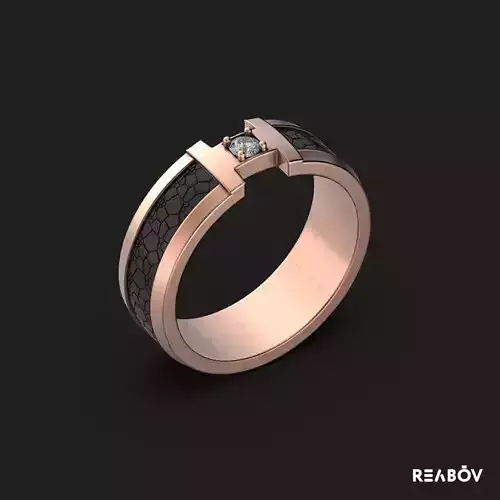 H Ring Gem Skin Structure Relief Man Woman Diamond 3D print model