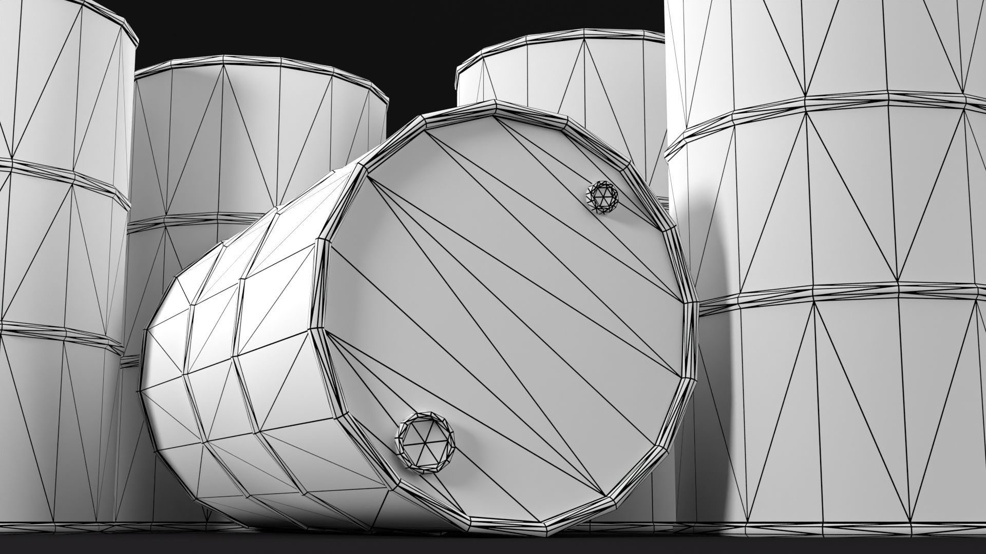 Barrel two rusty barrels Free low-poly 3D model_4