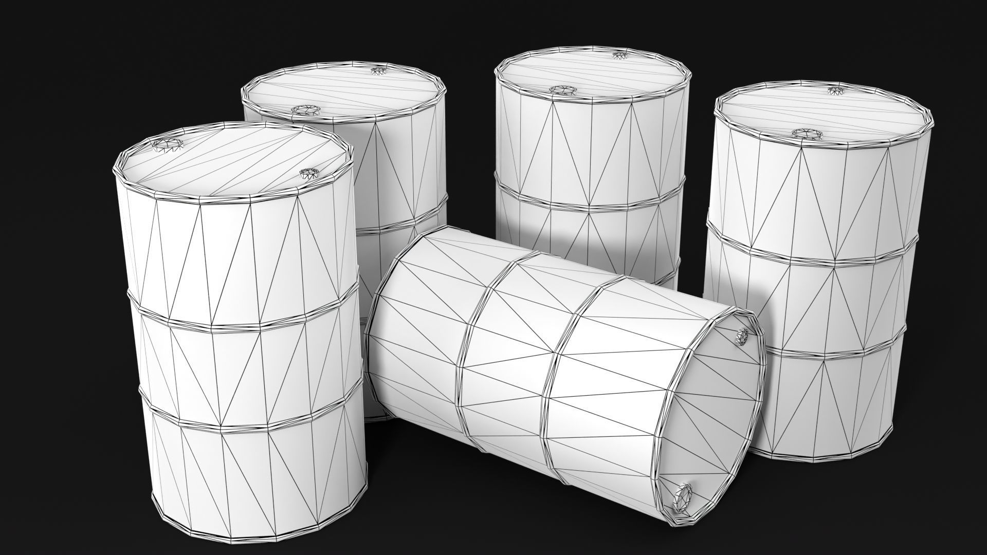Barrel two rusty barrels Free low-poly 3D model_6