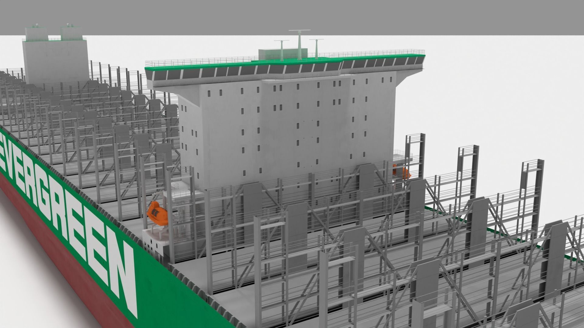 Ever ace container ship lowpoly 3D model_7