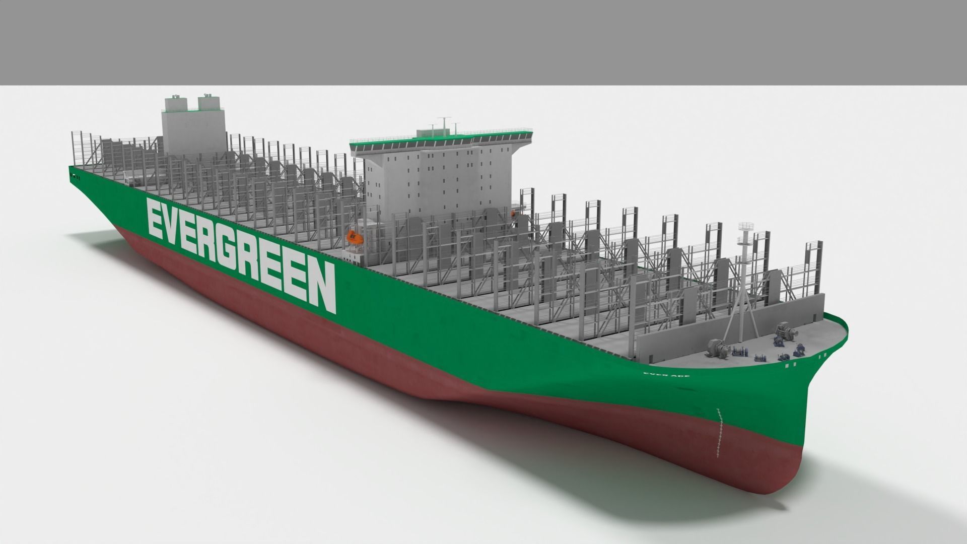 Ever ace container ship lowpoly 3D model_6