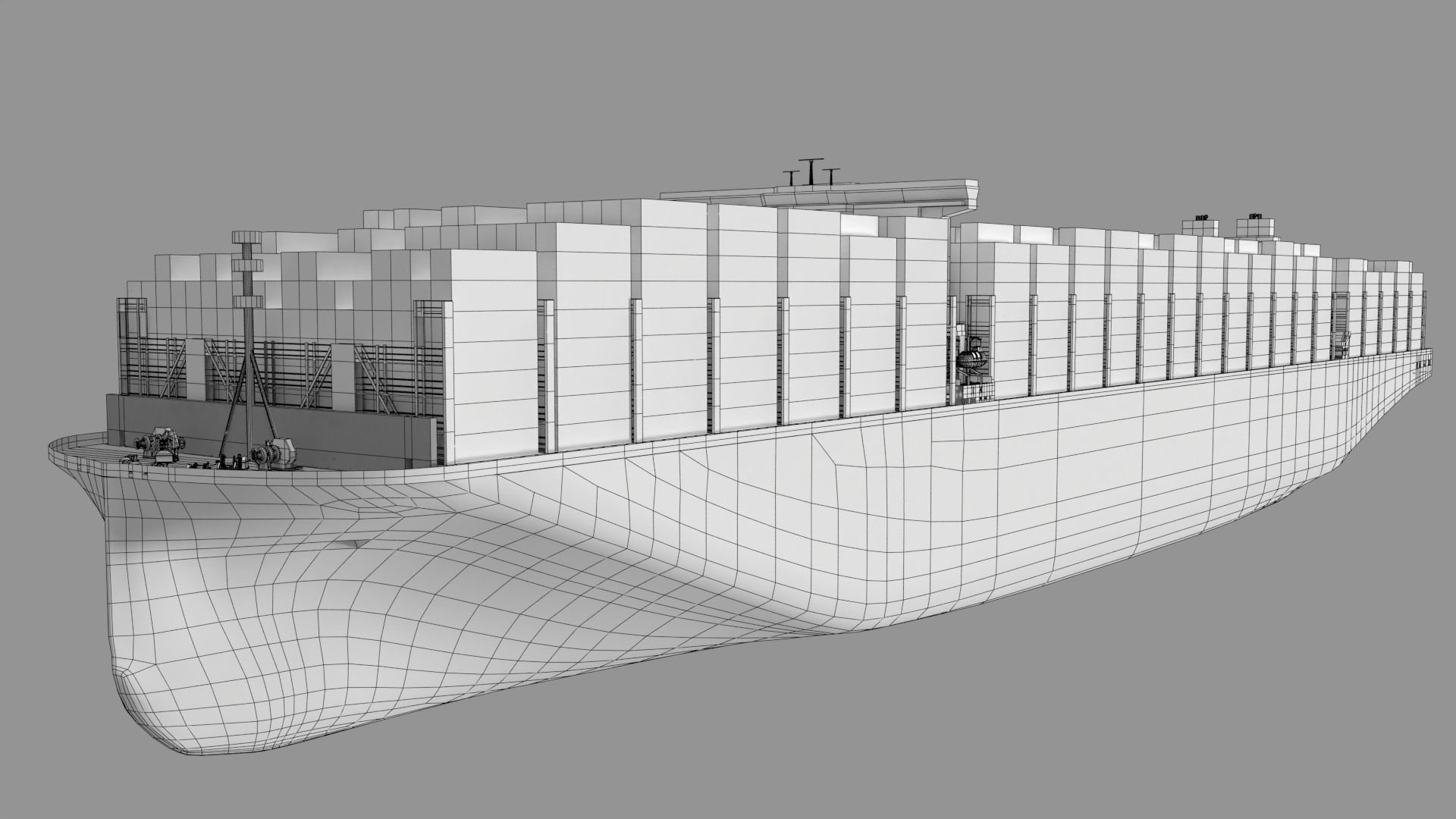 Ever ace container ship lowpoly 3D model_9