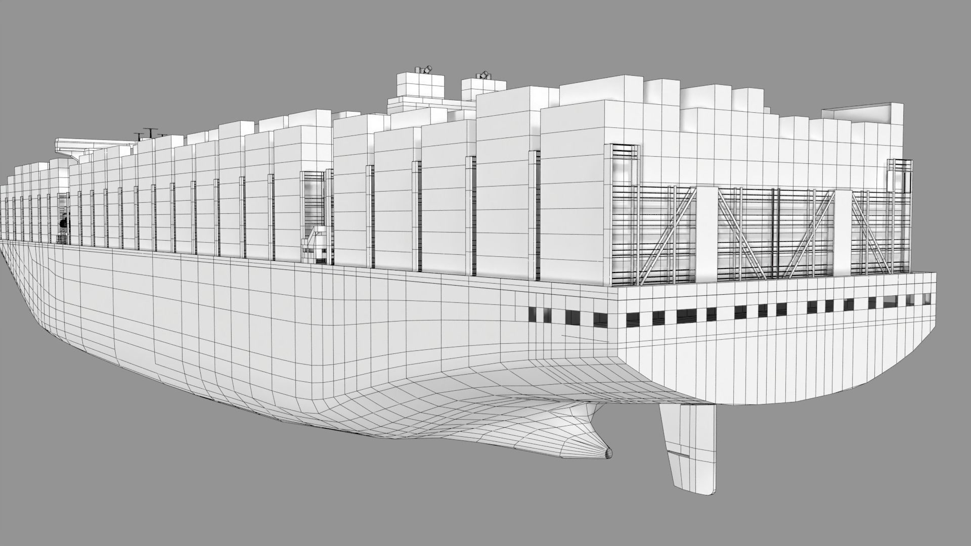 Ever ace container ship lowpoly 3D model_10