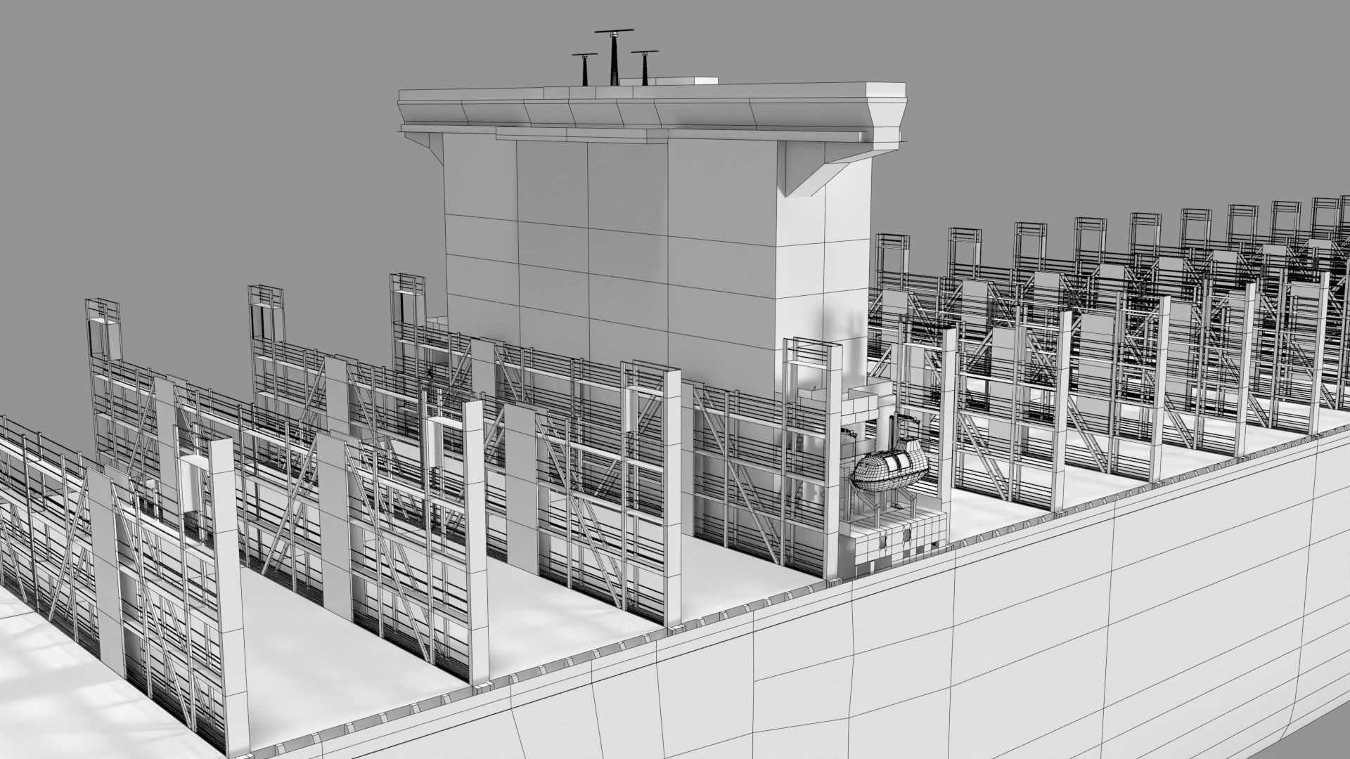 Ever ace container ship lowpoly 3D model_11
