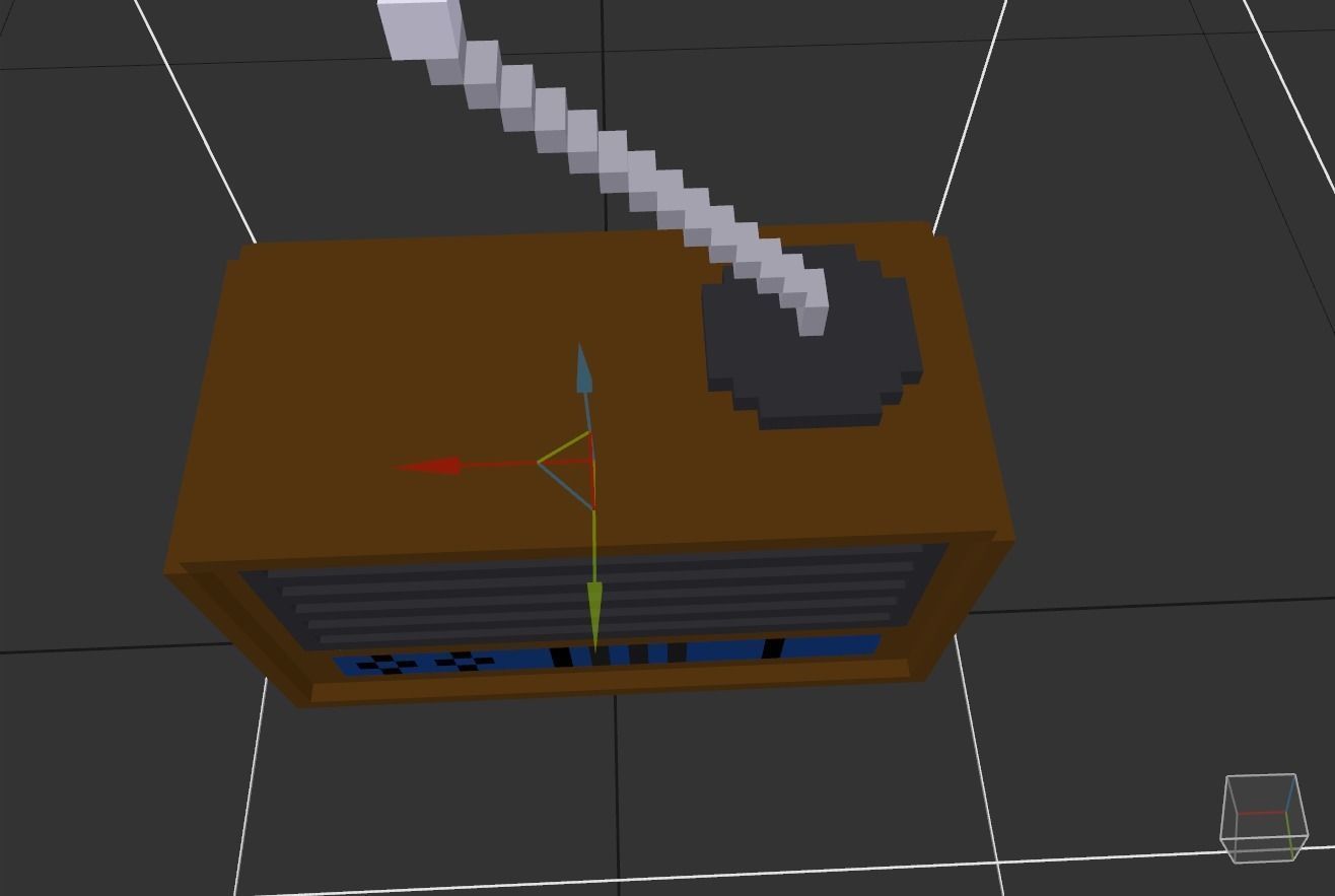 pixel radio made of wood Low-poly 3D model_22