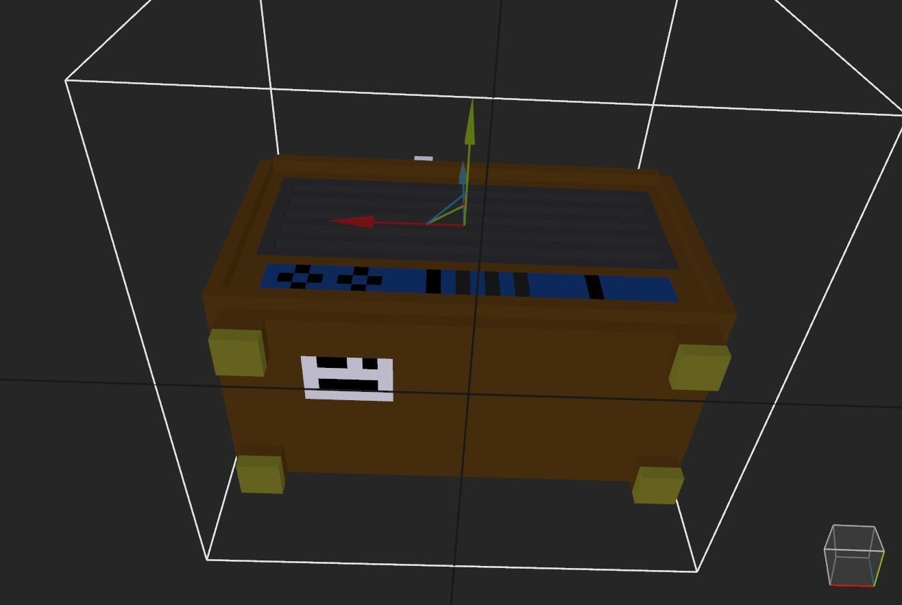 pixel radio made of wood Low-poly 3D model_13