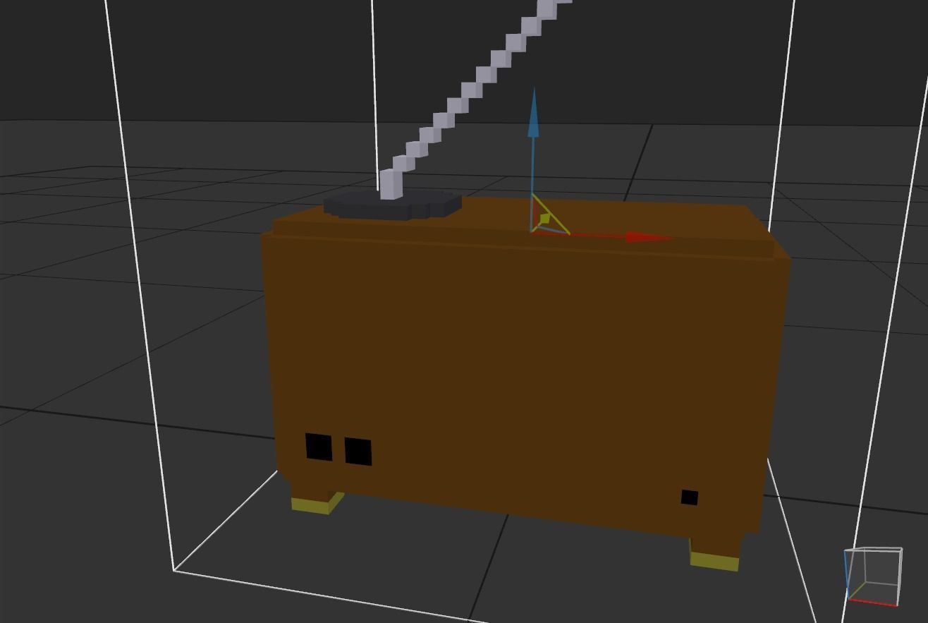 pixel radio made of wood Low-poly 3D model_17