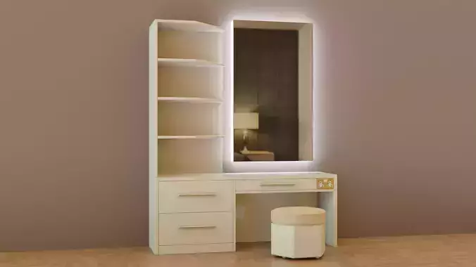 Dressing table set Low-poly 3D model