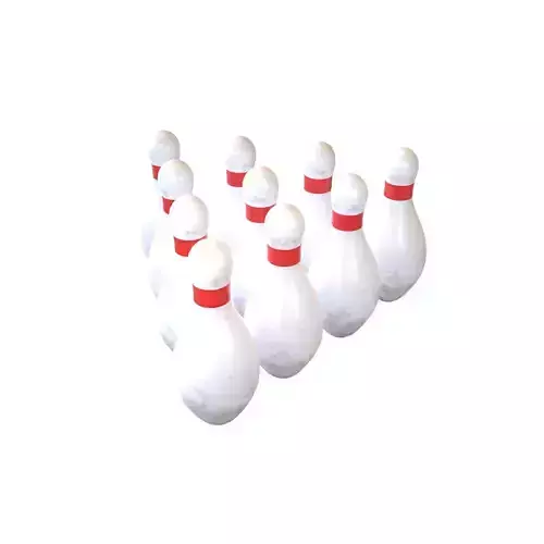 Ten Duckpin Bowling v1 002 Low-poly 3D model