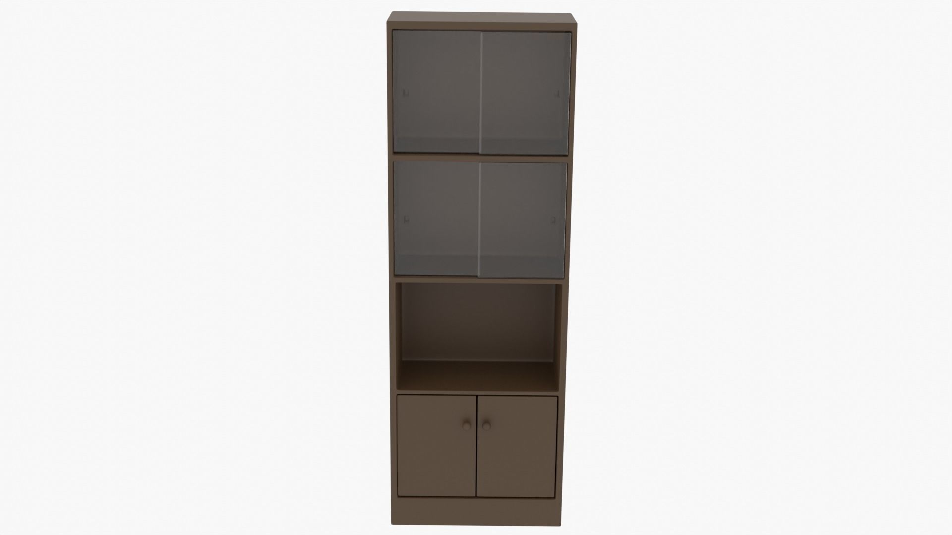 Bookshelf bookcase with glass doors Low-poly 3D model_3