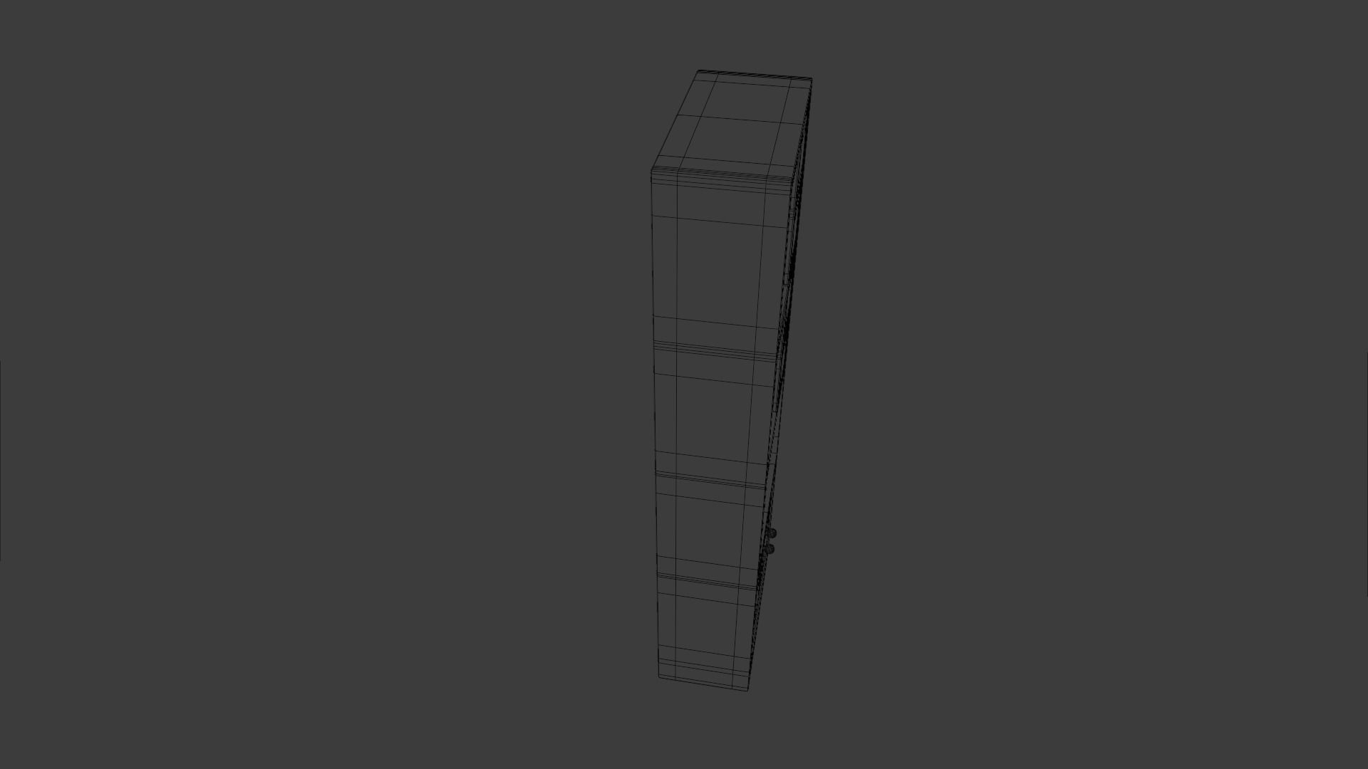 Bookshelf bookcase with glass doors Low-poly 3D model_9