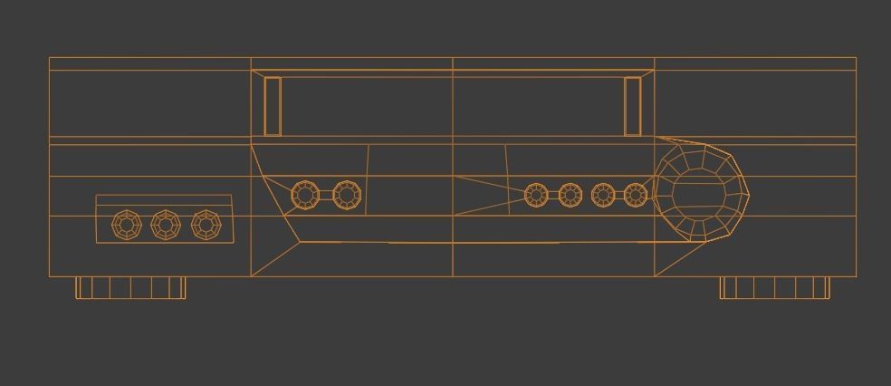 Low Poly VHS Model cd player - cd player Low-poly 3D model_4
