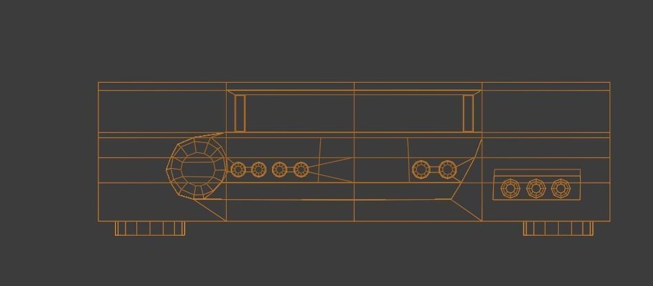 Low Poly VHS Model cd player - cd player Low-poly 3D model_6