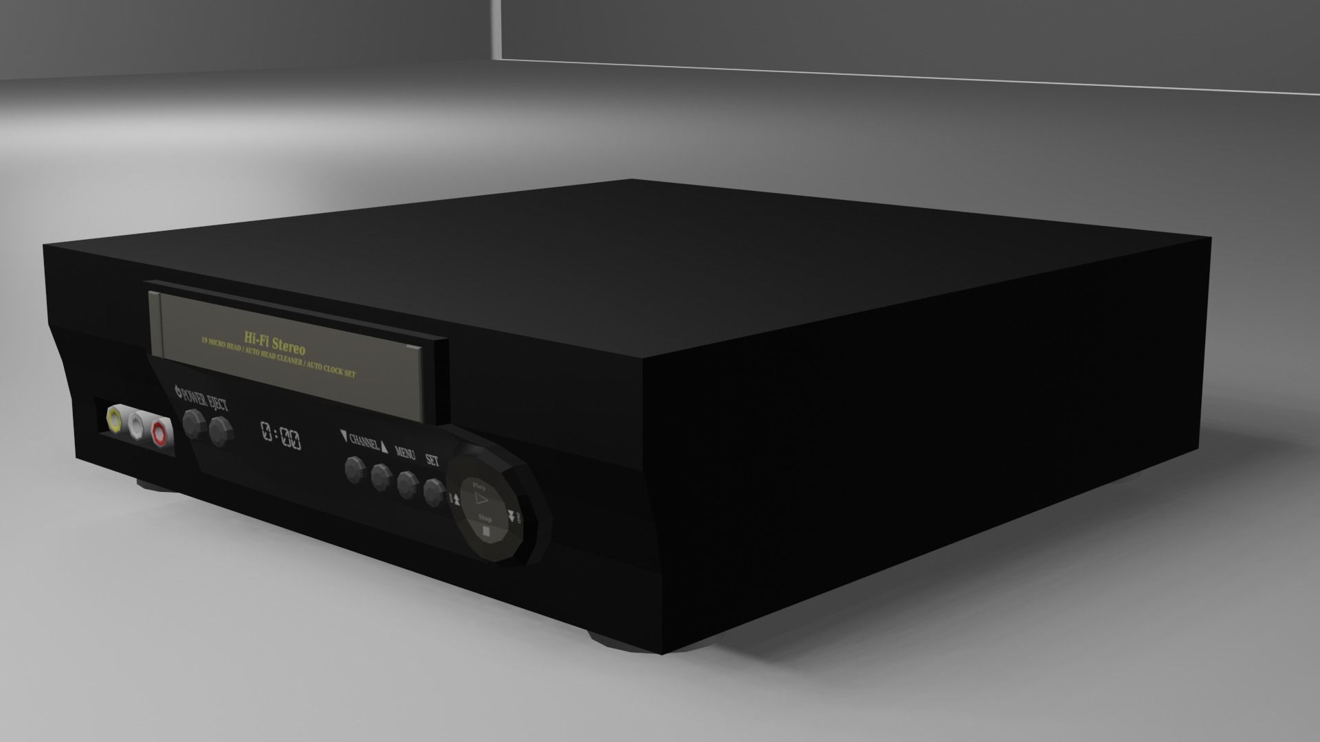 Low Poly VHS Model cd player - cd player Low-poly 3D model_1