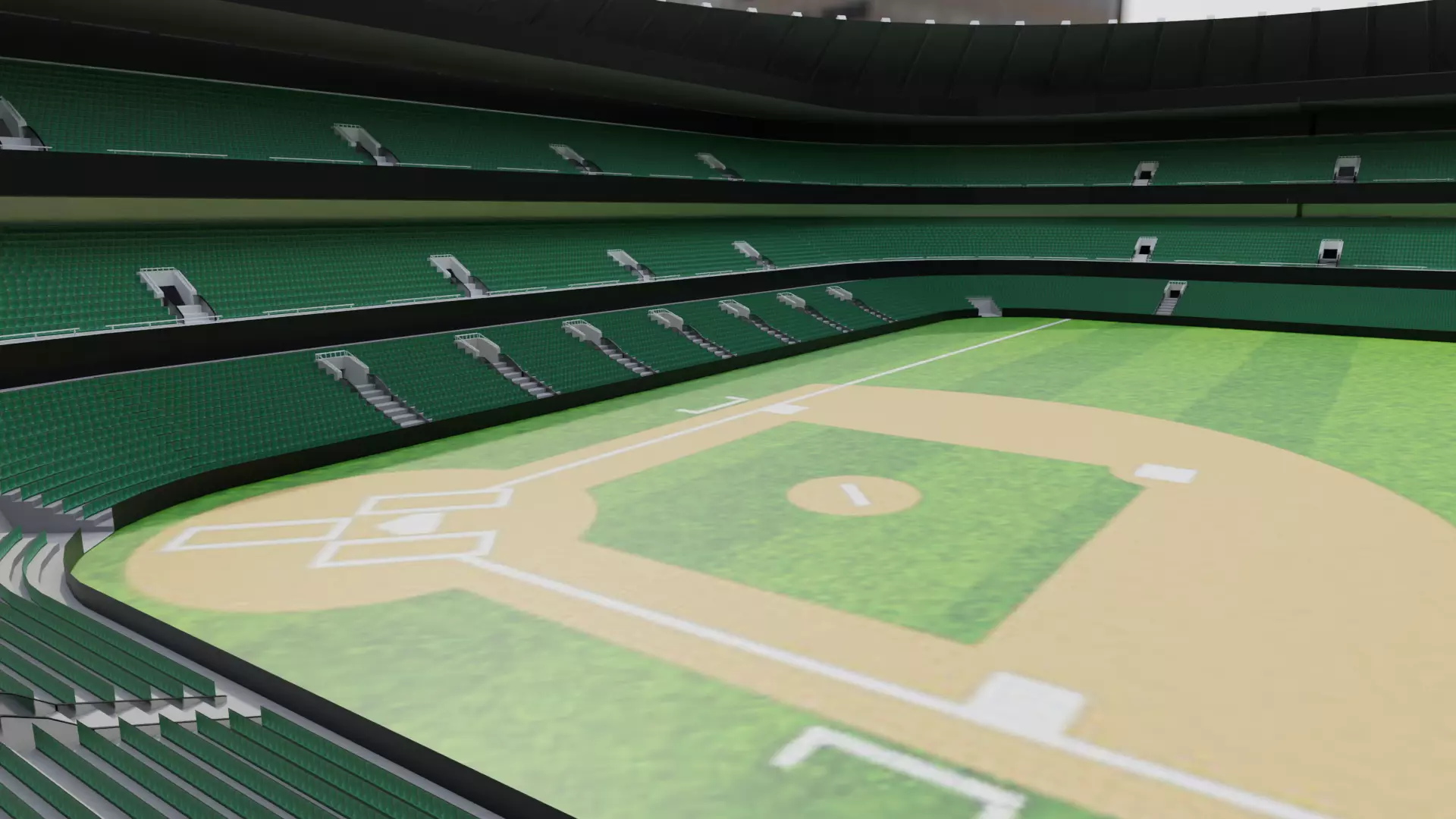 Baseball Stadium Low-poly 3D model