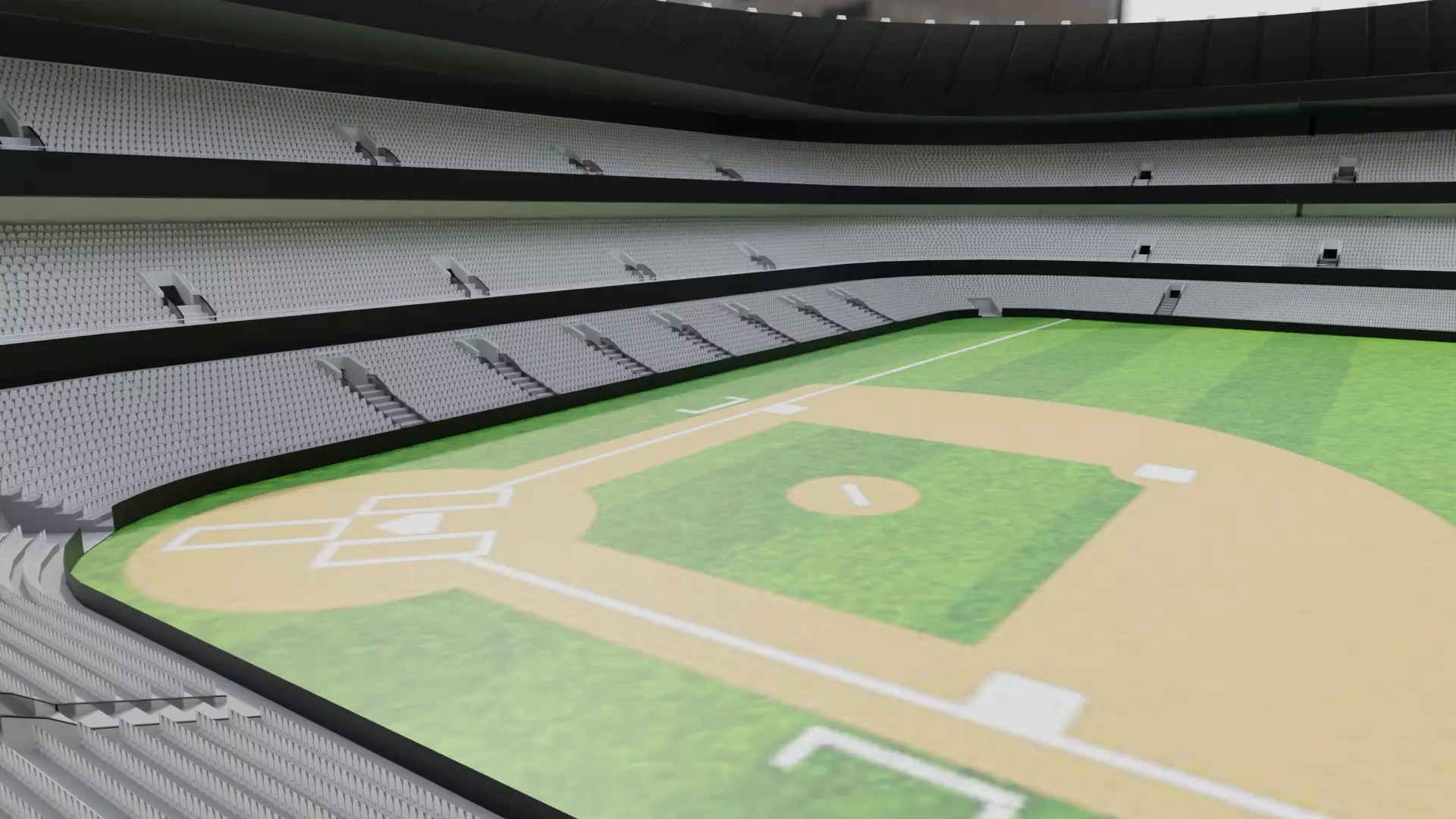 Baseball Stadium Low-poly 3D model